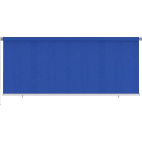 Store roulant d'extérieur 355 (l) x 140 (H) cm bleu HDPE vidaXL