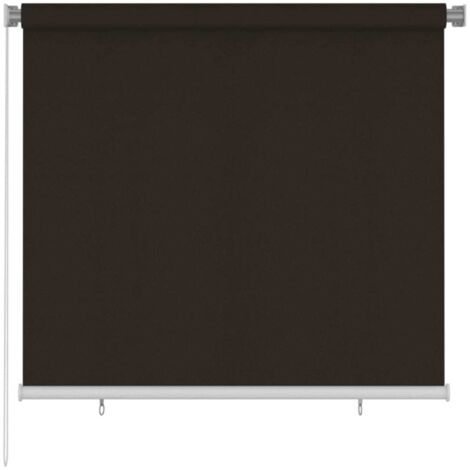 Store roulant d'extérieur 165 (l) x 140 (H) cm HDPE marron vidaXL