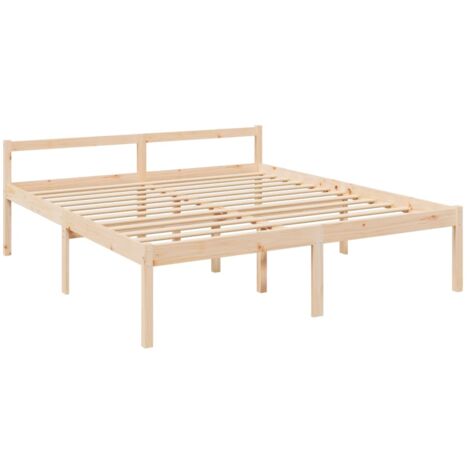 Lit pour personne âgée 200x200 cm bois massif de pin vidaXL (1/5)