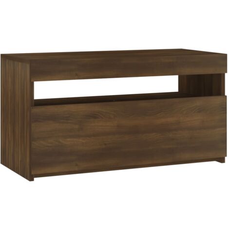Meuble TV avec lumières LED Chêne marron 75x35x40 cm vidaXL