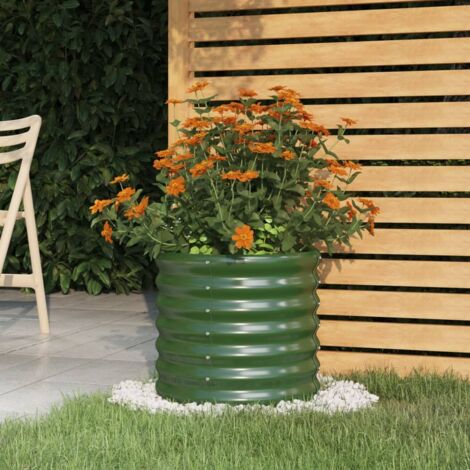 Jardinière de jardin Acier galvanisé 40x40x36 cm Vert vidaXL