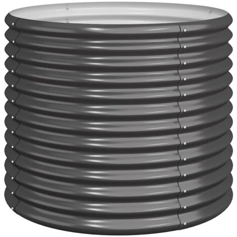 Vidaxl – Jardinière ronde en acier enduit de poudre 80x68 cm – Résistante aux intempéries – Pour plantes, légumes et herbes