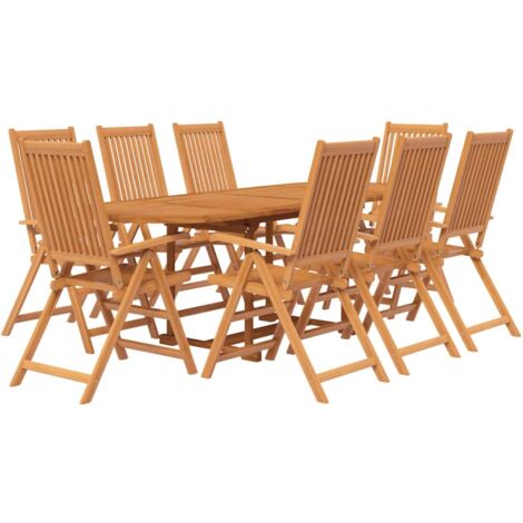 Ensemble à manger de jardin 9 pcs Bois d'acacia massif 160-240 cm vidaXL (1/5)