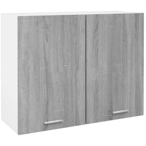 Vidaxl – Armoire suspendue gris Sonoma 80x31x60 cm – Bois d'ingénierie résistant à l'humidité – Capacité de charge 60 kg – Installation murale - vidaXL172996