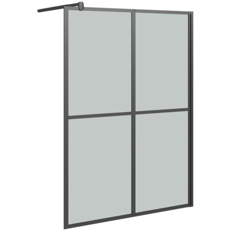 vidaXL Écran de douche 140x195 cm Verre trempé foncé