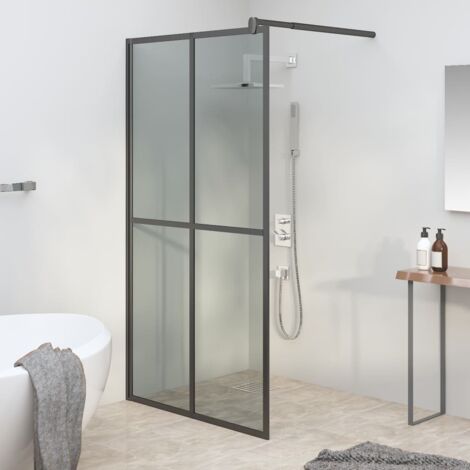 Écran de douche 118x190 cm Verre trempé foncé vidaXL