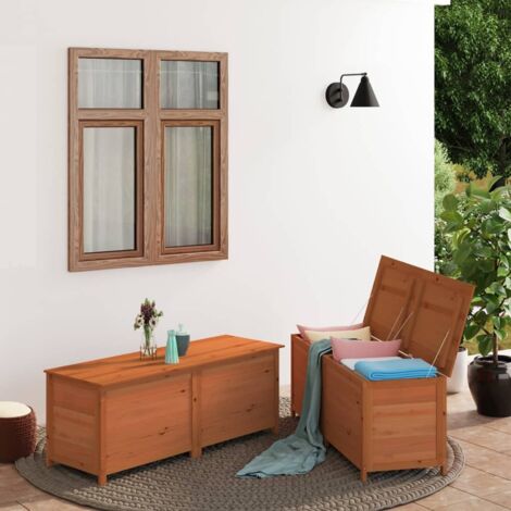 Boîte à coussins d'extérieur Marron 150x50x56 cm Sapin massif vidaXL (1/5)