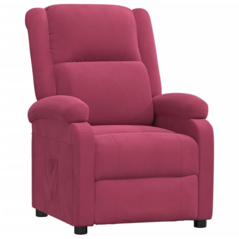 Fauteuil inclinable rouge bordeaux velours vidaXL (1/5)