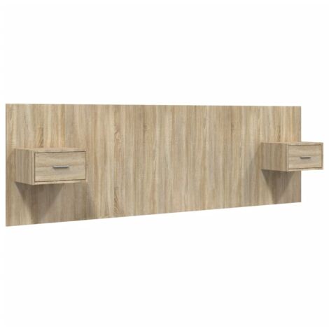 Vidaxl – Tête de lit avec armoires – Chêne sonoma – Bois d'ingénierie – Dimensions 160 x 1,5 x 80 cm – Design mural pour gain de place
