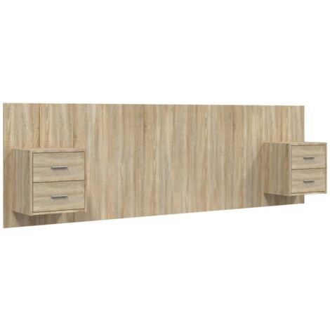 Vidaxl – Tête de lit avec armoires – Chêne sonoma – Bois d'ingénierie – Dimensions 160 x 1,5 x 80 cm – Espace de rangement spacieux