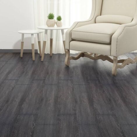 Planches de plancher PVC autoadhésif 2,51 m² 2 mm Noir et blanc vidaXL