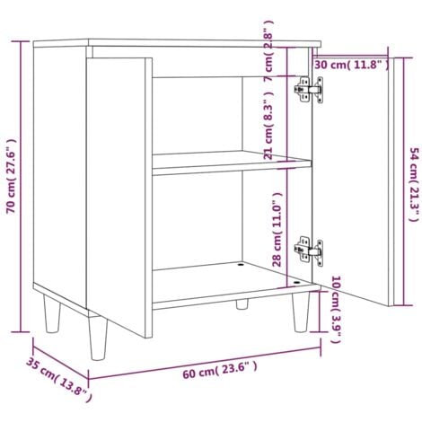 Buffet Sonoma gris 60x35x70 cm Bois d'ingénierie vidaXL