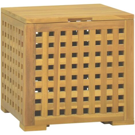 Boîte à corde 40x40x40 cm Bois massif de teck vidaXL (1/5)