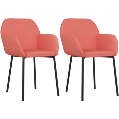 Chaises à manger lot de 2 Rose Velours vidaXL (1/5)