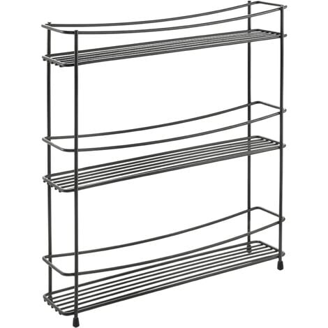 Étagère à épices à 3 niveaux Kumino Noir Metaltex