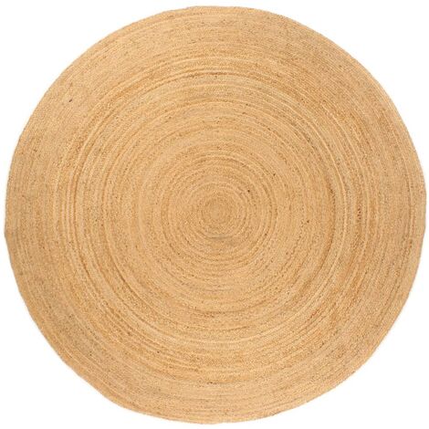 Vidaxl – Tapis jute tressé rond 210 cm – Tapis kilim naturel – Doux et durable – Idéal pour salon et chambre