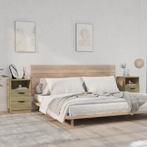 Tables de chevet 2 pcs Chêne Sonoma Bois d'ingénierie vidaXL