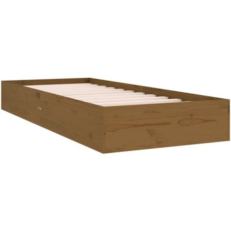 Cadre de lit sans matelas marron miel bois massif 75x190 cm vidaXL