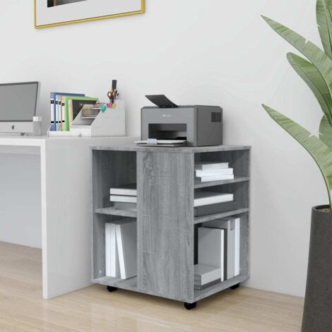 Armoire roulante Sonoma gris 60x53x72 cm Bois d'ingénierie vidaXL