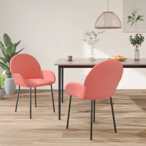 Chaises à manger lot de 2 Rose Velours vidaXL (1/5)