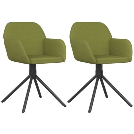 Chaises pivotantes à manger lot de 2 Vert clair Velours vidaXL (1/5)