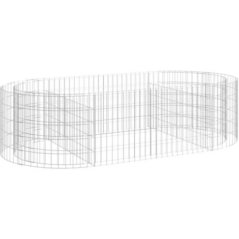 Vidaxl – Lit surélevé en gabion fer galvanisé 200x100x50 cm – Construction stable pour jardin – Résistant aux intempéries et à la rouille