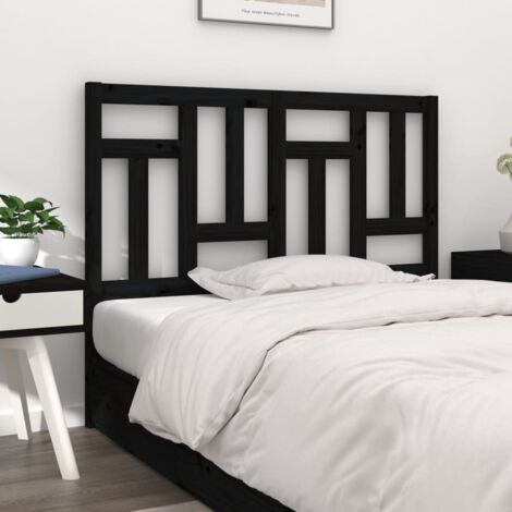 Tête de lit Noir 205,5x4x100 cm Bois massif de pin vidaXL