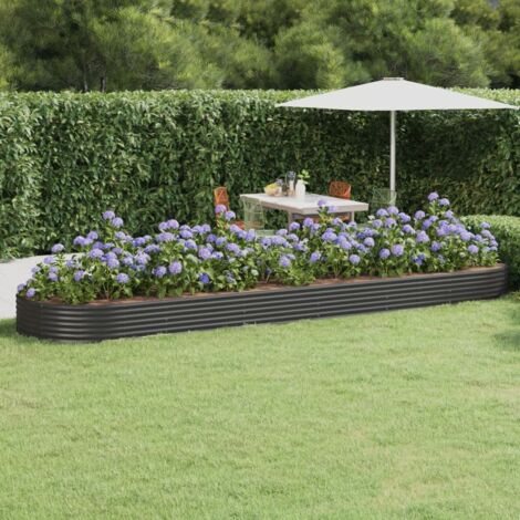 Lit surélevé de jardin Acier galvanisé Anthracite vidaXL