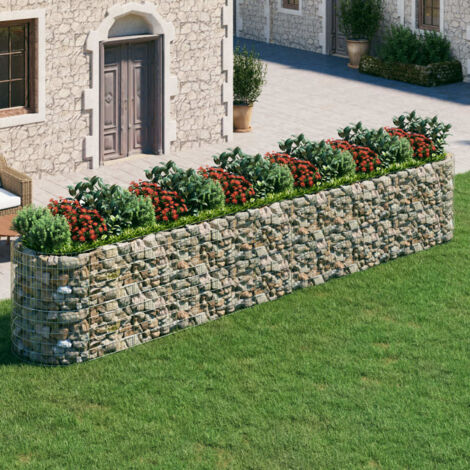 Lit surélevé à gabion Fer galvanisé 600x100x100 cm vidaXL