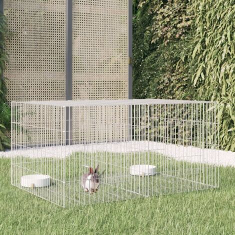 Cage à lapin 2 panneaux 110x79x54 cm Fer galvanisé vidaXL