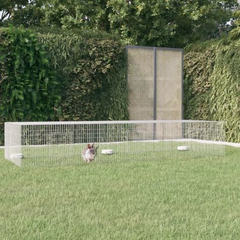 Cage à lapin 3 panneaux 325x109x54 cm Fer galvanisé vidaXL (1/7)