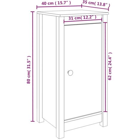 Buffet Gris 39x35x80 cm Bois massif de pin vidaXL