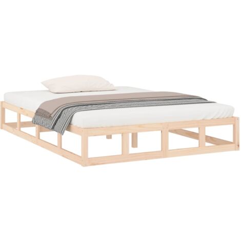 Cadre de lit sans matelas 150x200 cm bois massif vidaXL (1/5)