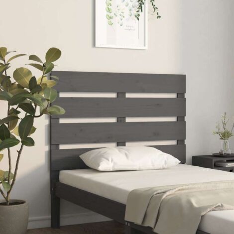 Tête de lit Gris 100x3x80 cm Bois massif de pin vidaXL (1/5)
