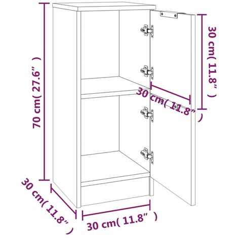Buffet Chêne marron 30x30x70 cm Bois d'ingénierie vidaXL