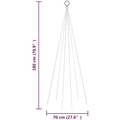 Vidaxl arbre de noël lumineux sur mât de drapeau 200 led blanc 180 cm  VIDAXL Pas Cher 