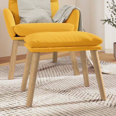 Repose-pied Jaune moutarde 45x29,5x35 cm Velours vidaXL (1/5)