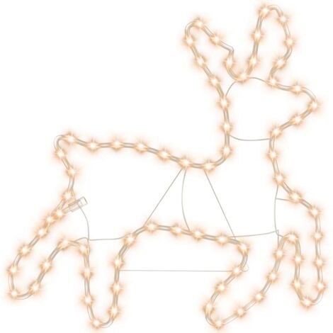 Figure de renne de Noël avec 72 LED Blanc chaud 57x55x4,5 cm vidaXL (1/5)