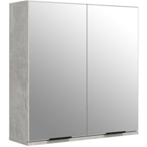 Armoire à miroir de salle de bain Gris béton 64x20x67 cm vidaXL