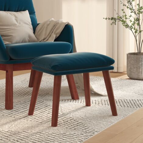 Repose-pied Bleu 45x29,5x35 cm Velours vidaXL