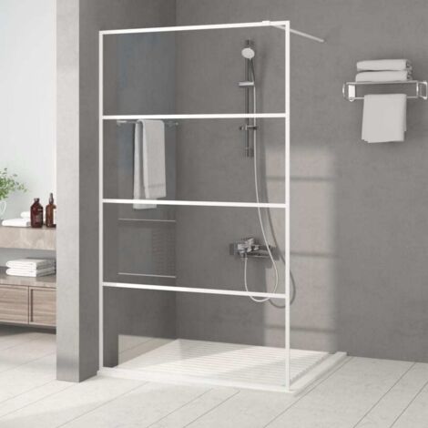 Paroi de douche Blanc 115x195 cm Verre ESG transparent vidaXL
