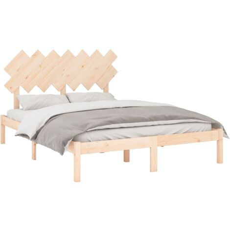 Cadre de lit sans matelas 150x200 cm bois massif vidaXL (1/5)