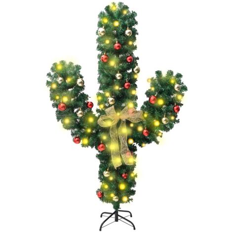 Cactus de Noël avec support et LED Vert 210 cm PVC vidaXL