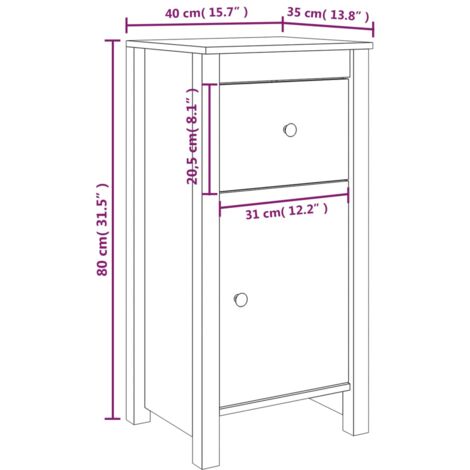 Buffet gris 40x35x80 cm bois massif de pin vidaXL