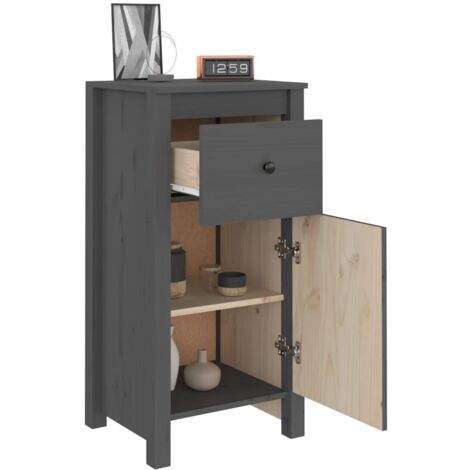Buffet gris 40x35x80 cm bois massif de pin vidaXL