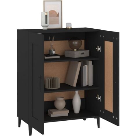 Buffet Noir 69,5x34x90 cm Bois d'ingénierie
