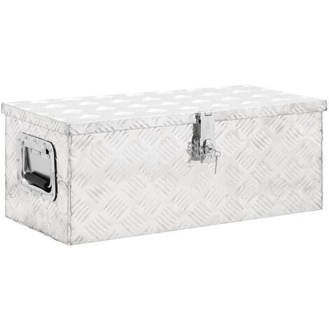 Boîte de rangement Argenté 70x31x27 cm Aluminium vidaXL