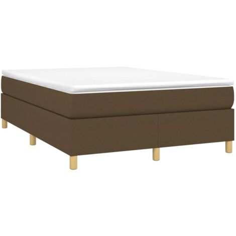 Cadre de lit à lattes marron foncé 140x190 cm tissu vidaXL