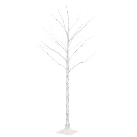 Bouleau blanc à LED 72 LED Blanc chaud 150 cm vidaXL