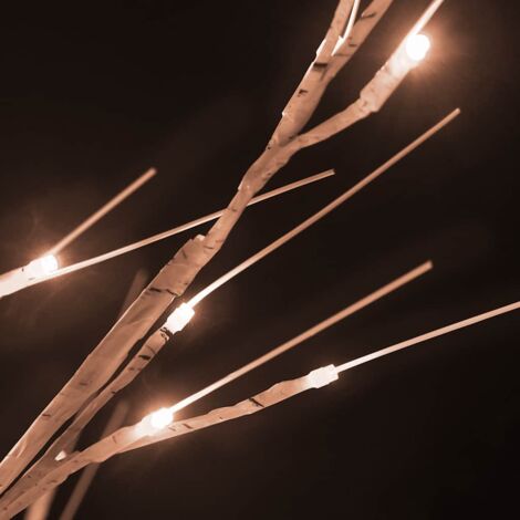 Bouleau blanc à LED 72 LED Blanc chaud 150 cm vidaXL